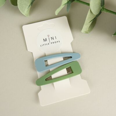 Mint & Baby blue duo hair clips