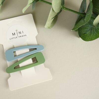 Mint & Baby blue duo hair clips