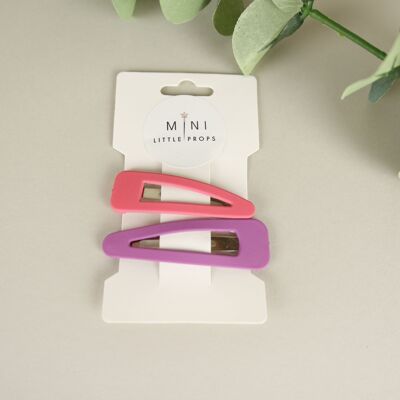 Pink & Purple duo hair clips