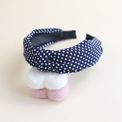 Navy spotty headband