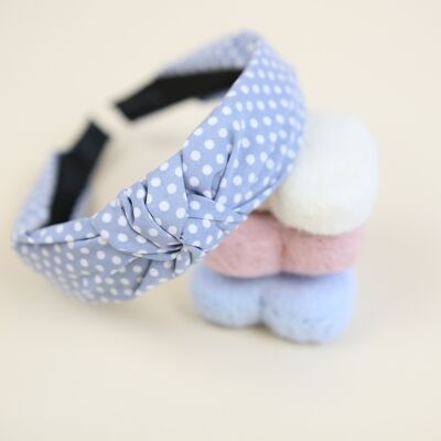 Mini Soft blue 'Ava' spotty headband
