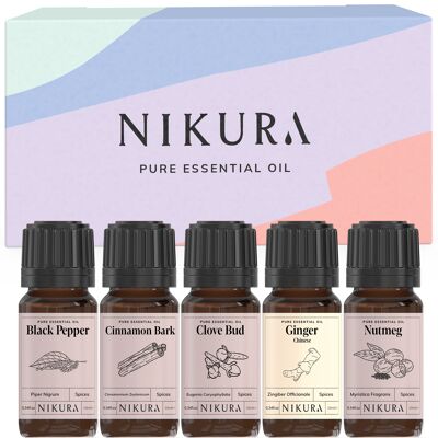 Spice Selection - Gift Set - 5 x 10ml Essential Oils - With Box
