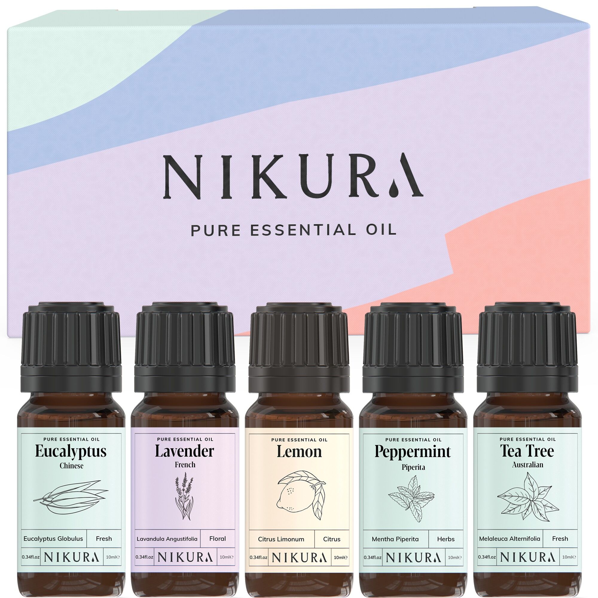 Starter - Gift Set - 5 x 10ml Essential Oils - With Box