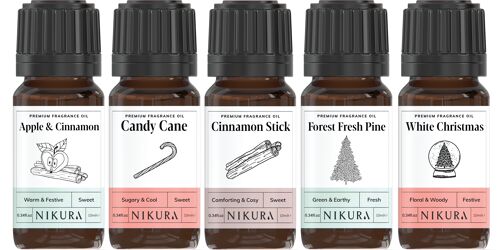 Winter Collection - Gift Set - 5 x 10ml Fragrance Oils - Without Box