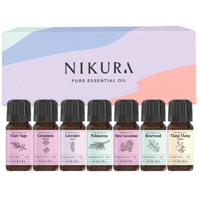 Floral - Gift Set - 7 x 10ml Essential Oils - With Box
