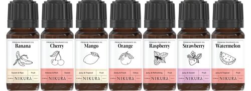 Fruity Fragrance - Gift Set - 7 x 10ml Fragrance Oils - Without Box