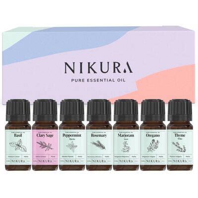 Herb Selection - Gift Set - 7 x 10ml Essential Oils - With Box