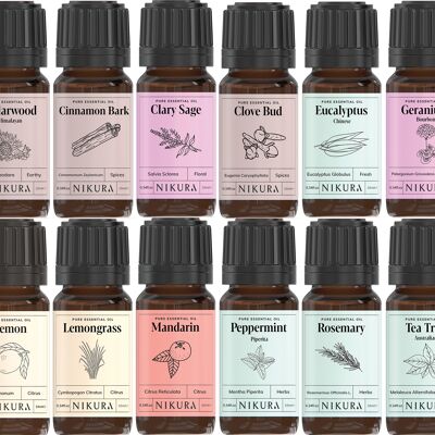 Selection - Gift Set - 16 x 10ml Essential Oils - Without Box