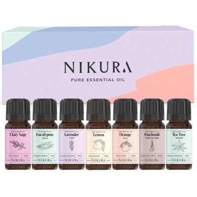 Selection of Favourites - Gift Set - 7 x 10ml Essential Oils - With Box