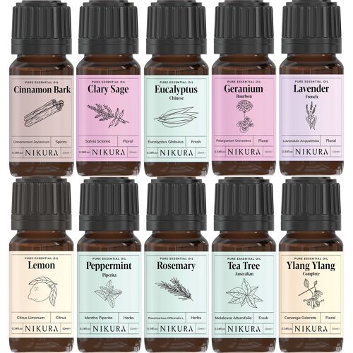 Top Ten - Gift Set - 10 x 10ml Essential Oils - Without Box
