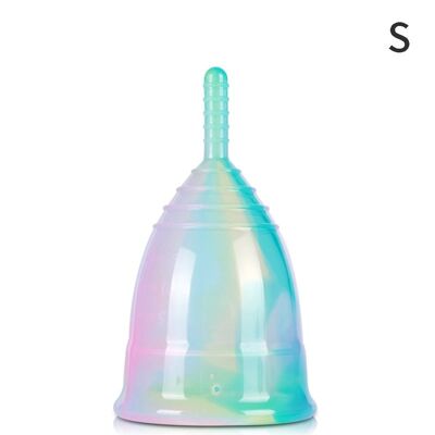 1 Stück bunte Silikon-Menstruationstasse für Frauen – 40 mm x 66,7 mm