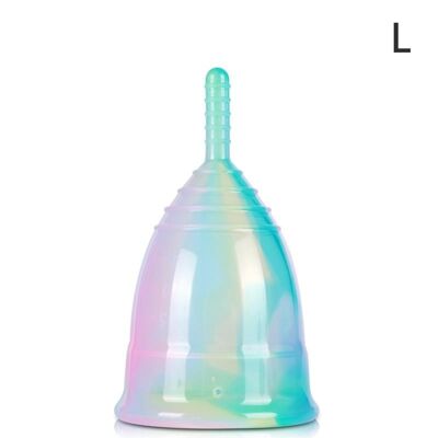 1 copa menstrual de silicona colorida para mujer - 44,5 mm x 70 mm