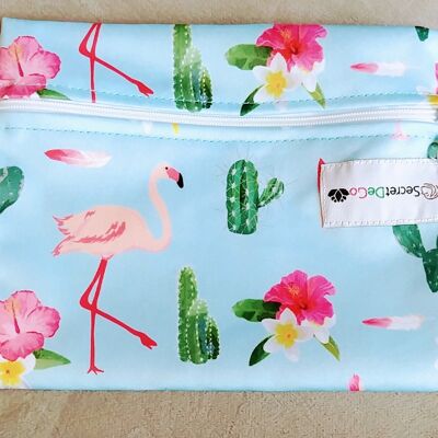Bolsa para guardar toallas higiénicas (Disponible en 10 diseños) - Pink Flamingo