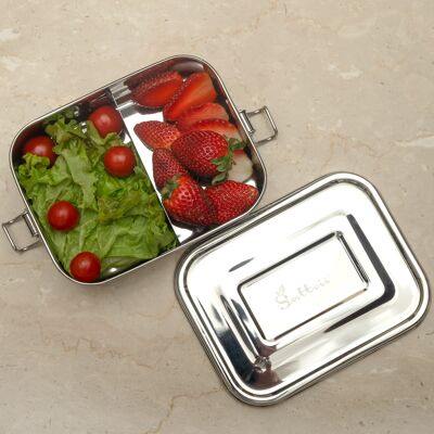 Sattvii stainless steel lunch box lunch box with L-Lock Medium 800 ml food box TÜV tested I best meal prep I box BPA free I snack box breakfast box bread box lunch box