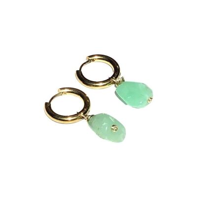 Chrysoprase Huggies - Gold