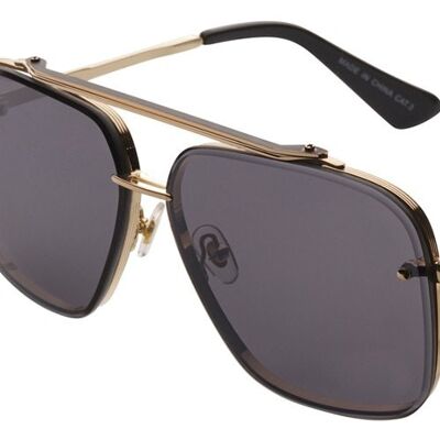 Sunglasses - HAYK - Modern & Robust Aviator In Gold metal with Smoke Grey lenses