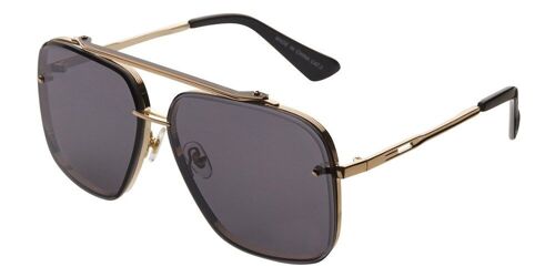 Sunglasses - HAYK - Modern & Robust Aviator In Gold metal with Smoke Grey lenses