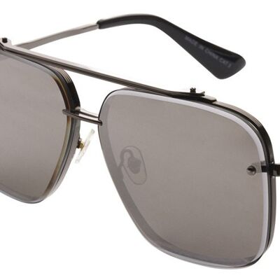 Sunglasses - HAYK - Modern & Robust Aviator In Gunmetal with Smoke Mirror lenses