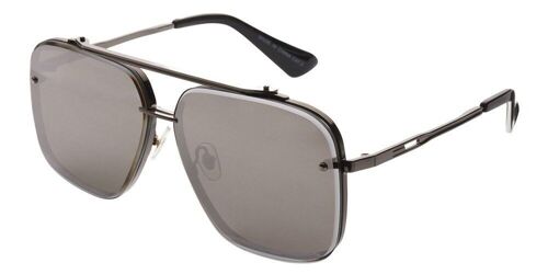 Sunglasses - HAYK - Modern & Robust Aviator In Gunmetal with Smoke Mirror lenses