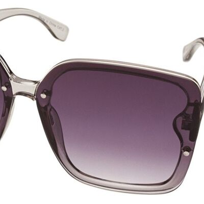 Sunglasses - LE SQUARE - XL-cover style in Elegant clear Grey with gradient smoke lenses.