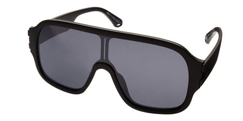 Sunglasses - INVADER - Meta Visor in Night matt black with grey flash lens.