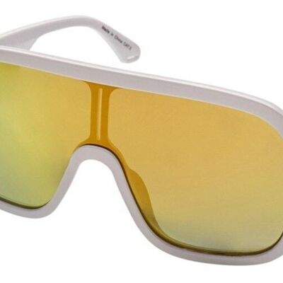 Gafas de sol - INVADER - Meta Visor en marco ultra blanco con lente de espejo rojo revo.