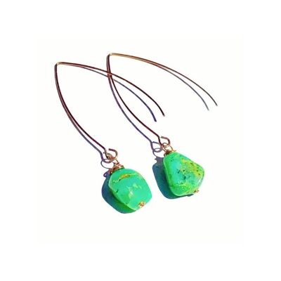 Boucles d'Oreilles Wishbone Chrysoprase - Or Rose