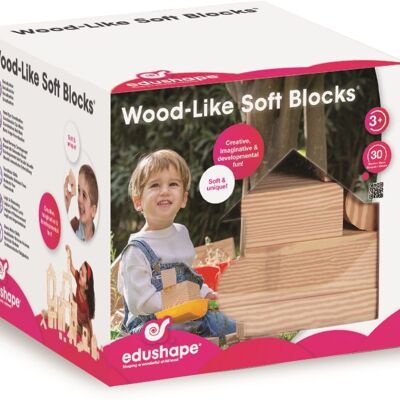 Edushape Wood-Imitation Foam Blocks - 30 pieces