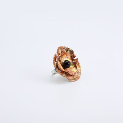 Anello Aqua Poppy Big - Dorato a mano - Oro rosa