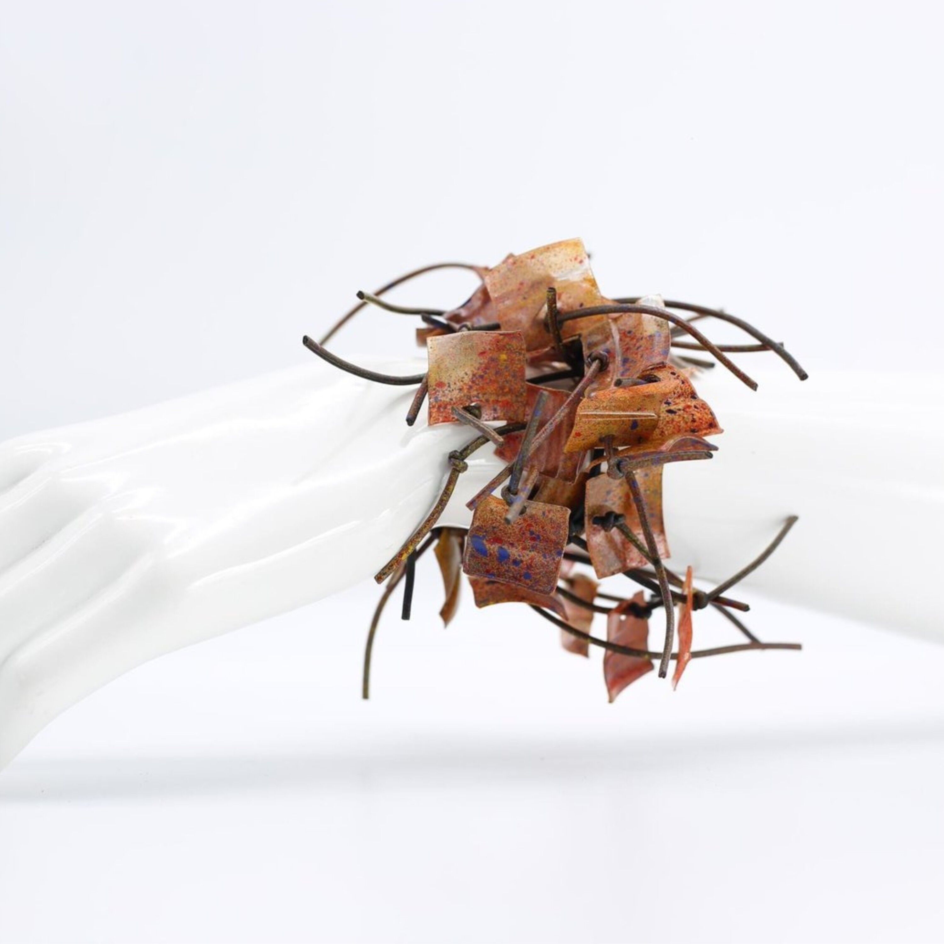 Aqua Square Armband - handbemalt - Spice