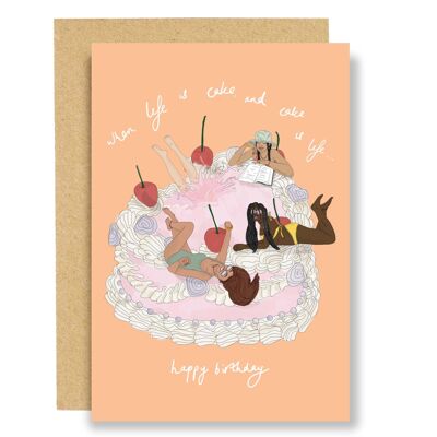 Geburtstagskarte - Wenn Kuchen Leben ist
