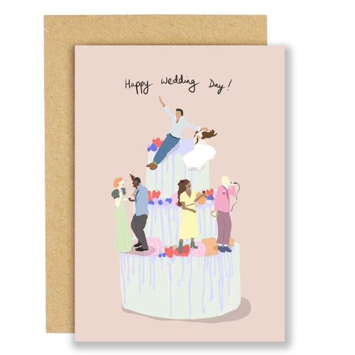 Wedding card - Dancing on the wedding cake