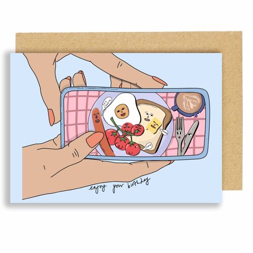 Birthday card - Your food knows it looks cute tho