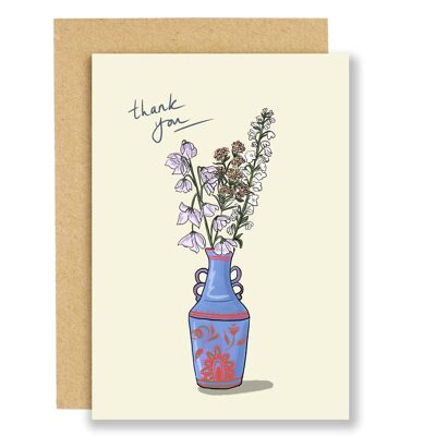 Tarjeta de agradecimiento - jarrón de flores