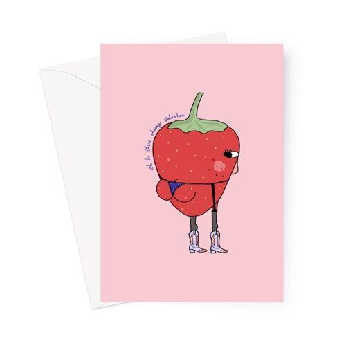 Valentines card - Cheeky strawbs