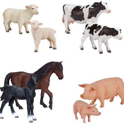 Mojo Edu Farm Toys Familles d'animaux de la ferme - 8 pièces