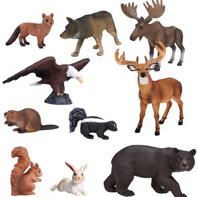 Mojo Edu Woodland giocattoli animali della foresta - 10 pezzi