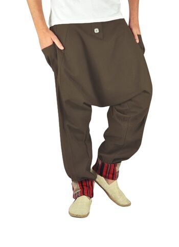 virblatt - sarouel hommes | 100% coton | Pantalon Aladdin, pantalon d'été léger, pantalon Goa homme, pantalon de yoga, bloomer homme, hippie - Freudentanz L-XL 2