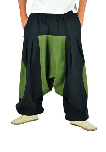 virblatt - sarouel homme | 100% coton | Aladdin pantalon homme Goa pantalon bloomers été pantalon homme hippie vêtements - ciel L-XL vert 4