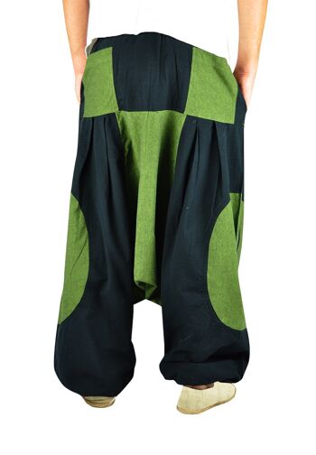 virblatt - sarouel homme | 100% coton | Aladdin pantalon homme Goa pantalon bloomers été pantalon homme hippie vêtements - ciel L-XL vert 6