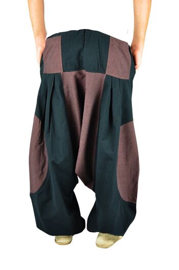 virblatt - sarouel femme | 100% coton | Pantalon de yoga bloomer femme sarouel Goa pantalon hippie pantalon hippie vêtements - eau S-M noir 4