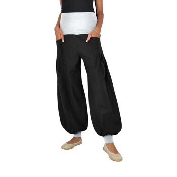 virblatt - sarouel femme | 100% coton | Pantalons de yoga bloomers pour femmes sarouel Aladdin pantalon hippie vêtements indie - yoga time M-XL noir 2