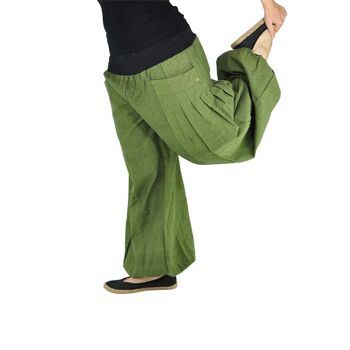 virblatt - sarouel femme | 100% coton | Pantalons de yoga bloomers pour femme sarouel Aladdin Pantalon hippie vêtements indie - yoga time M-XL vert 3