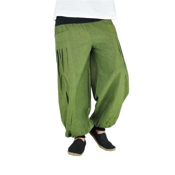 virblatt - sarouel femme | 100% coton | Pantalons de yoga bloomers pour femme sarouel Aladdin Pantalon hippie vêtements indie - yoga time M-XL vert 4