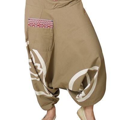 virblatt - Pantalon Aladdin femme | 100% coton | Goa pantalon sarouel femme pantalon d'été léger hippie bloomer femme - surtout débardeur S/M