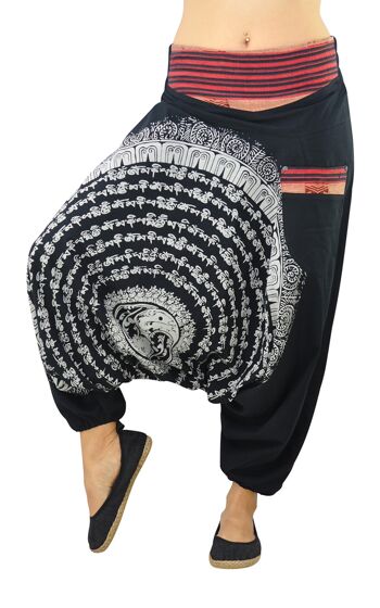 virblatt - sarouel homme | 100% coton | Pantalon de yoga homme Aladdin pantalon hippie pantalon d'été - Nirvana noir L/XL noir 2