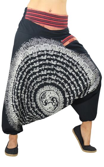 virblatt - sarouel homme | 100% coton | Pantalon de yoga homme Aladdin pantalon hippie pantalon d'été - Nirvana noir L/XL noir 4