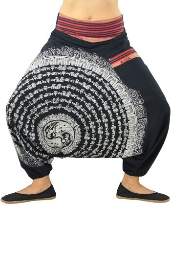 virblatt - sarouel homme | 100% coton | Pantalon de yoga homme Aladdin pantalon hippie pantalon d'été - Nirvana noir L/XL noir 5