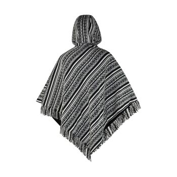 virblatt - Poncho homme | 100% coton | Poncho Hiver Népal Veste | fonction de tournage | Poncho en tissu à capuche Jerga Baja - Abajo XXL noir 5