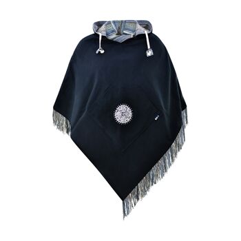 virblatt - Poncho homme | 100% coton | Poncho Hiver Népal Veste | fonction de tournage | Jerga Baja Hoodie Tissu Poncho - Abajo L-XL Bleu 5